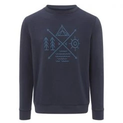Am billigsten ❤️ FRILUFTS OMAUI PRINTED SWEATER Männer - Sweatshirt ✔️ Dress Blues 🛒